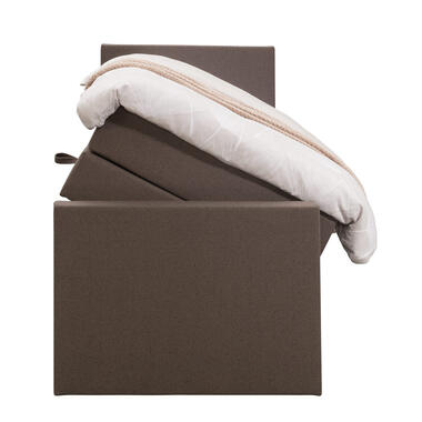 Boxspring avec espace de rangement et pied de lit Liv uni - brun foncé-90x200cm product