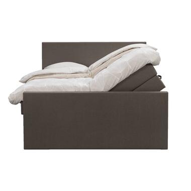 Boxspring avec espace de rangement et pied de lit Liv uni -brun foncé-140x200cm product