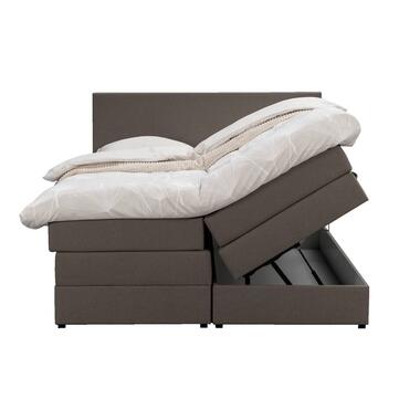 Boxspring avec espace de rangement Liv uni - brun foncé - 140x200 cm product