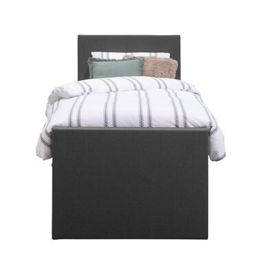 Boxspring avec pied de lit Liv uni - anthracite - 90x200 cm - pied carré product