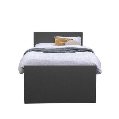Boxspring met voetbord Liv egaal - antraciet - 120x200 cm - ronde poot product