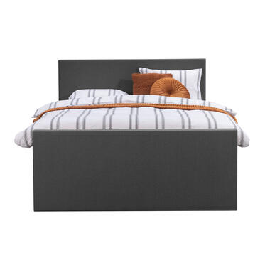 Boxspring met voetbord Liv egaal - antraciet - 140x200 cm - ronde poot product