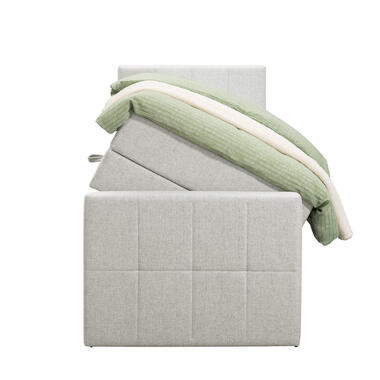Boxspring avec espace de rangement et pied de lit Liv carré - écru - 90x200cm product