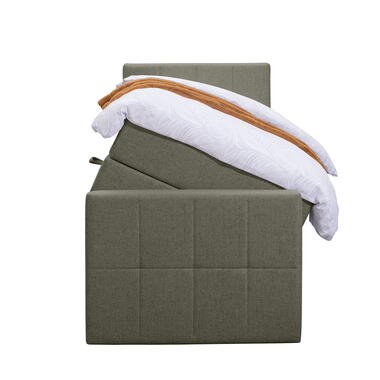 Boxspring avec espace de rangement et pied de lit Liv carré - vert - 90x200cm product