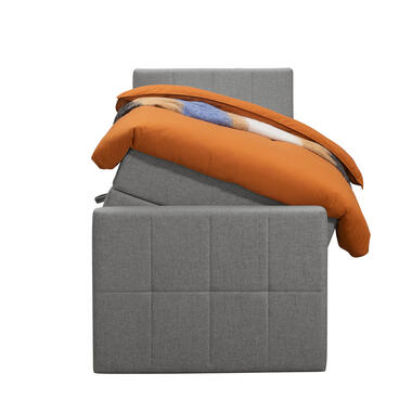 Boxspring avec espace de rangement et pied de lit Liv carré-gris clair-90x200cm product