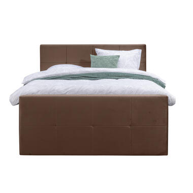 Boxspring avec pied de lit Liv carré - brun - 140x200 cm - pied rond product