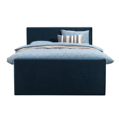 Boxspring avec pied de lit Liv carré - bleu - 140x200 cm - pied rond product