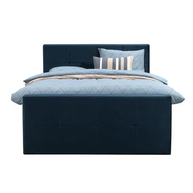 Boxspring avec pied de lit Liv carré - bleu - 160x200 cm - pied rond product