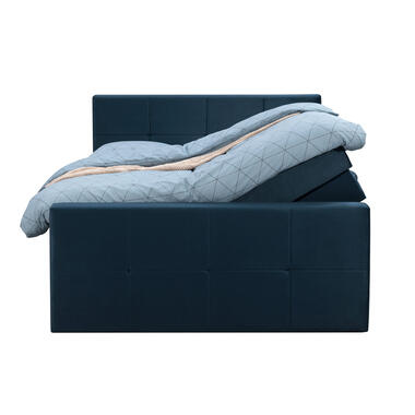 Boxspring avec espace de rangement et pied de lit Liv carré - bleu - 140x200cm product