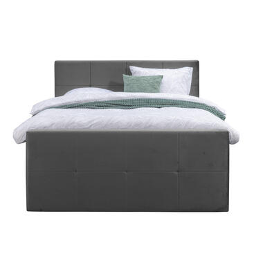 Boxspring avec pied de lit Liv carré - gris - 140x200 cm - pied rond product