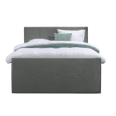 Boxspring avec pied de lit Liv carré - gris - 160x200 cm - pied rond product