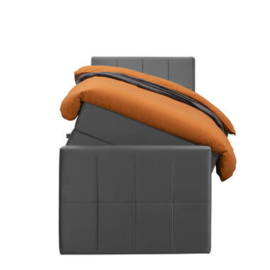 Boxspring avec espace de rangement et pied de lit Liv carré - gris - 90x200cm product