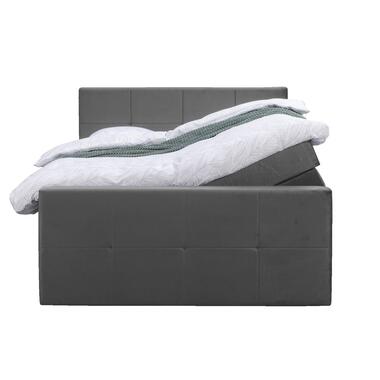 Boxspring avec espace de rangement et pied de lit Liv carré - gris - 140x200cm product