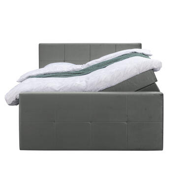 Boxspring avec espace de rangement et pied de lit Liv carré - gris - 160x200cm product