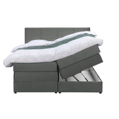 Boxspring avec espace de rangement Liv carré - gris - 160x200 cm product