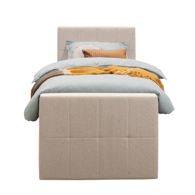 Boxspring avec pied de lit Liv carré - beige - 90x200 cm - pied rond product