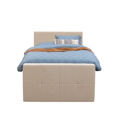 Boxspring avec espace de rangement et pied de lit Liv carré - beige - 120x200cm product