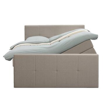 Boxspring avec espace de rangement et pied de lit Liv carré - beige - 140x200cm product
