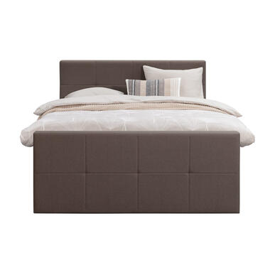 Boxspring avec pied de lit Liv carré - brun foncé - 140x200 cm - pied rond product