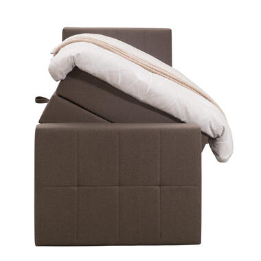 Boxspring avec espace de rangement et pied de lit Liv carré-brun foncé-90x200cm product