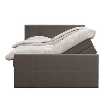Boxspring avec espace de rangement et pied de lit Liv carré-brunfoncé-140x200cm product