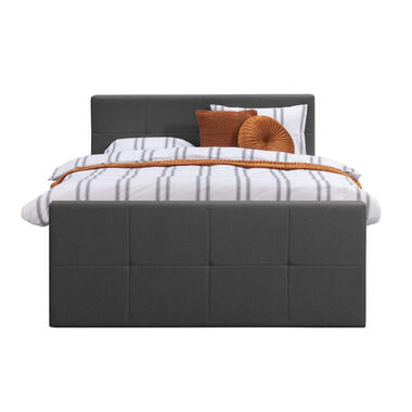 Boxspring avec pied de lit Liv carré - anthracite - 160x200 cm - pied rond product