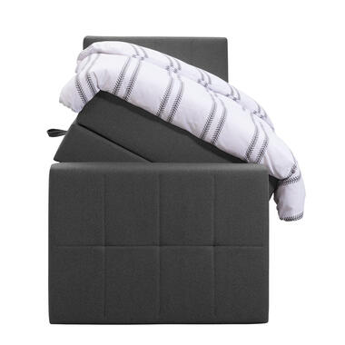 Boxspring avec espace de rangement et pied de lit Liv carré - anthra - 90x200cm product