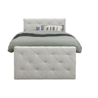 Boxspring avec espace de rangement et pied de lit Liv losange - écru - 120x200cm product