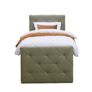 Boxspring avec pied de lit Liv losange - vert - 90x200 cm - pied carré product