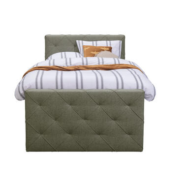 Boxspring avec pied de lit Liv losange - vert - 120x200 cm - pied carré product