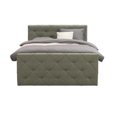 Boxspring avec pied de lit Liv losange - vert - 140x200 cm - pied rond product