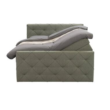 Boxspring avec espace de rangement et pied de lit Liv losange - vert - 140x200cm product