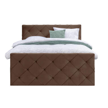 Boxspring avec pied de lit Liv losange - brun - 160x200 cm - pied carré product