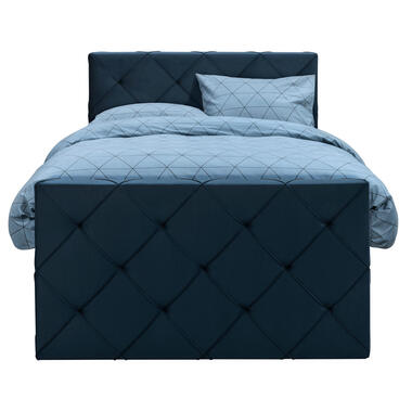 Boxspring avec pied de lit Liv losange - bleu - 120x200 cm - pied carré product
