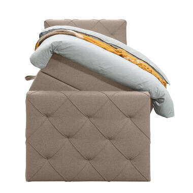 Boxspring avec espace de rangement et pied de lit Liv losange - beige - 90x200cm product