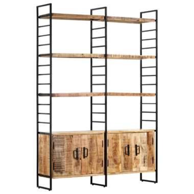 vidaXL Boekenkast met 4 schappen 124x30x180 cm ruw mangohout product