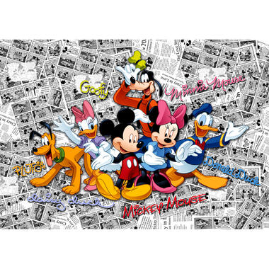 Disney photo mural - Mickey Mouse - rose, bleu et jaune -360 x 254 cm product