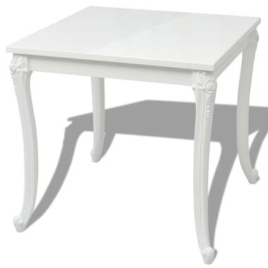 vidaXL Eettafel 80 x 80 x 76 cm hoogglans wit product