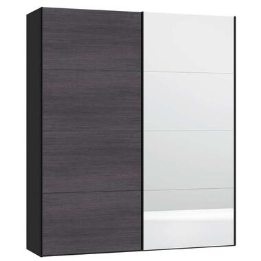 STOCK armoire à portes coulissantes - gris rayé/porte miroir - 236x203x65 cm product