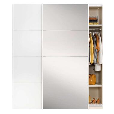 STOCK armoire à portes coulissantes - blanche, miroir inclus - 236x202,5x65 cm product