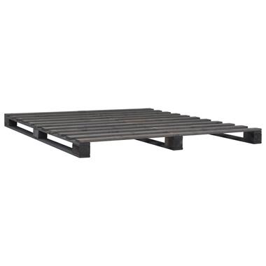 VIDAXL Bedframe pallet massief grenenhout grijs 140x200 cm product