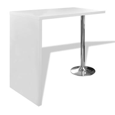 vidaXL Bartafel met 1 stalen poot MDF hoogglans wit product