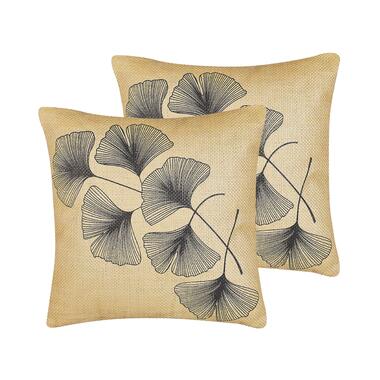 WAKAD - Sierkussen set van 2 - Beige - 45 x 45 cm - Polyester product