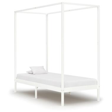 vidaXL Cadre de lit à baldaquin Blanc Bois de pin massif 90 x 200 cm product