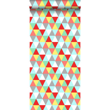 ESTAhome papier peint - triangles - rouge, jaune et bleu product