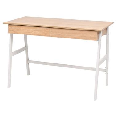 VIDAXL Table - d'écriture - 110 x 55 x 75 cm - Chêne et blanc product