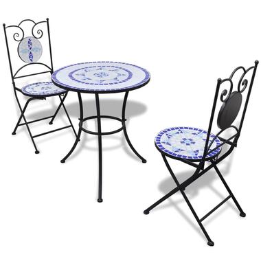 VIDAXL 3-delige Bistroset keramische tegel blauw en wit product