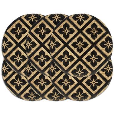 vidaXL Placemats 6 st rond 38 cm jute zwart product