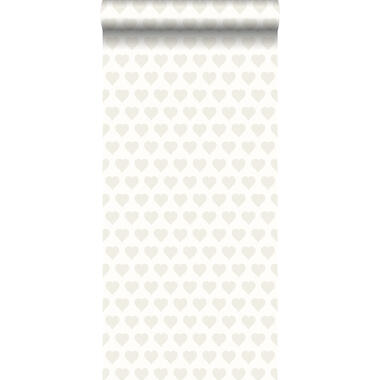 ESTAhome papier peint - cœurs - blanc et argent - 53 cm x 10,05 m product