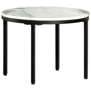 vidaXL Table basse Blanc et noir Ø50 cm Marbre solide véritable product